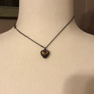 Juicy Couture Purple Pave Heart Necklace